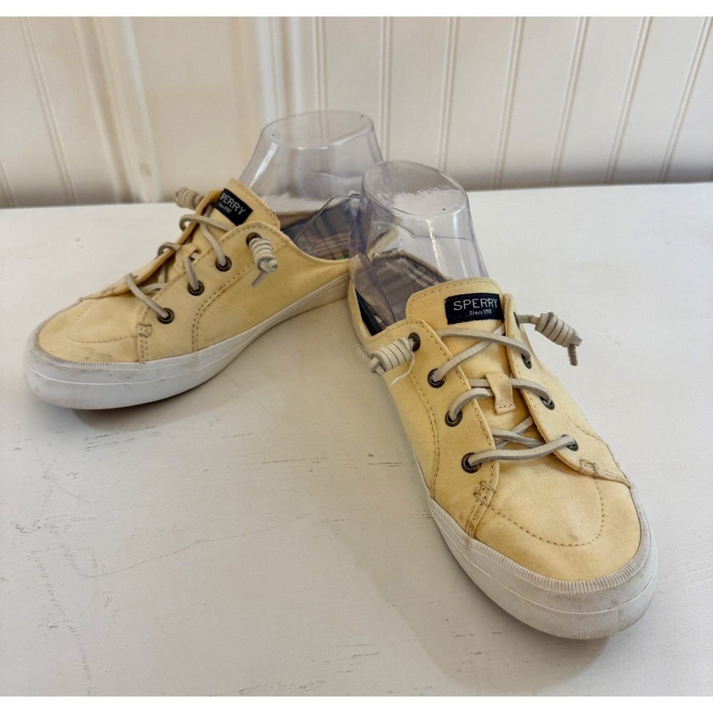 Sperry Top Sider Crest Vibe Mule Sneaker Shoes Womens 8.5 Casual Canvas Yellow